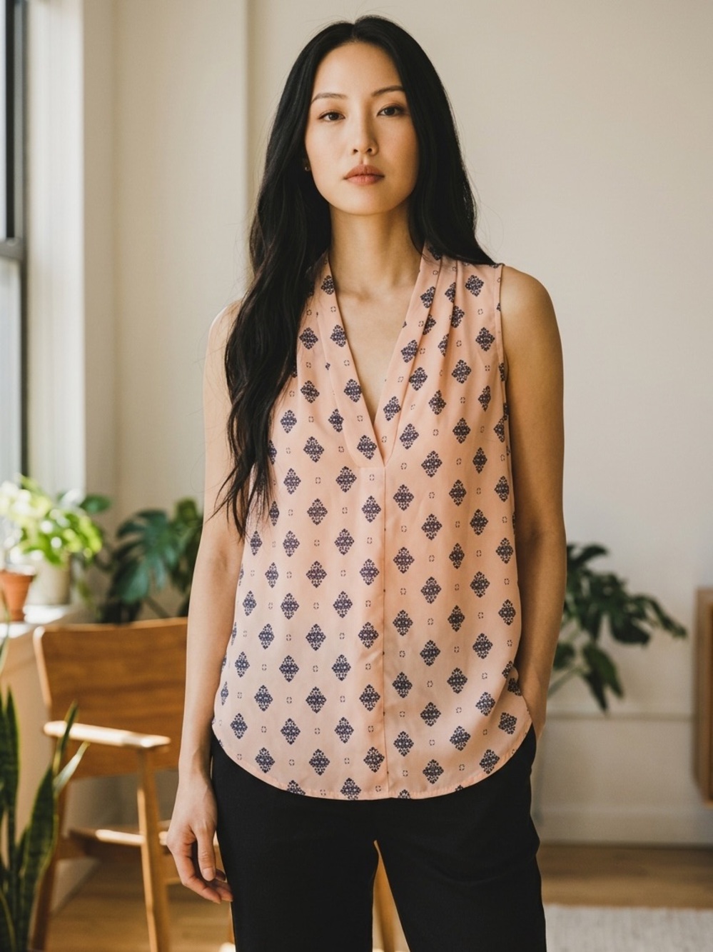 Vince Camuto light pink sleeveless blouse